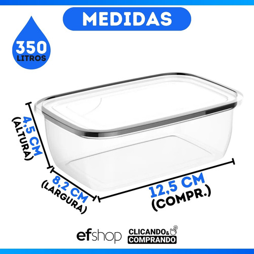 Marmita Micro-ondas Freezer 350ml Com 24 Un. Pote Fitness