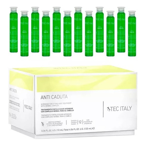 Tratamiento Fortificante X12 Ampollas Anti Caida Tec Italy