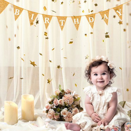 2pzs Cortinas De Malla Multicolor Decoración Boda Cumpleaños Color Beige