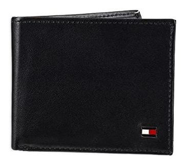 Tommy Hilfiger Hombres Rfid Slim Bifold Wallet, Black Hthtn