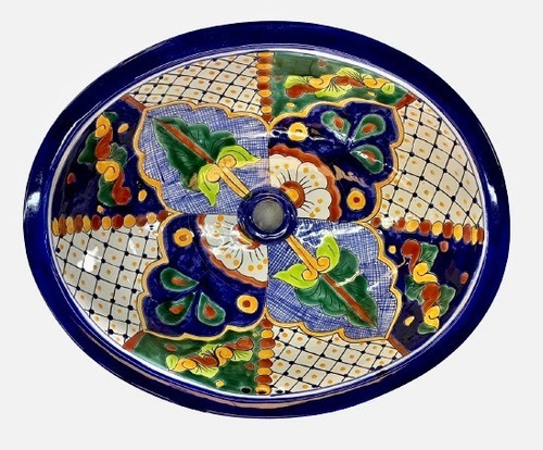 Lavabo Ovalin Empotrable Gigante Talavera Estilo Antiguo 11a