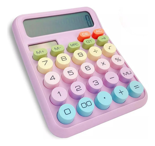 Calculadora Kawaii Teclas Grandes Escolar Comercio Lila