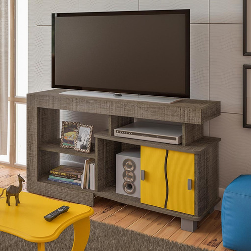 Mesa De Tv Bertolini Senna Canela Amarillo Hasta 32