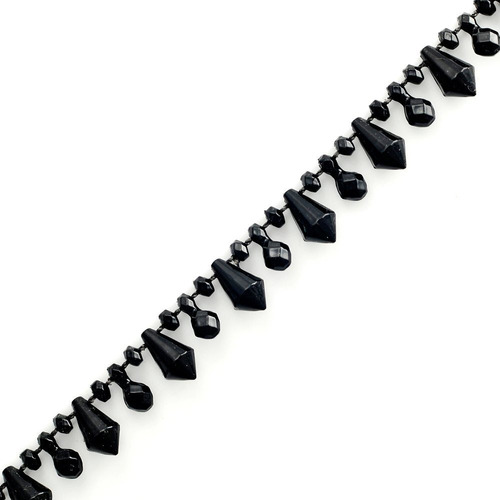 12 mm 2-yards Faux Perla Negro Una Cadena Fringe Recortar