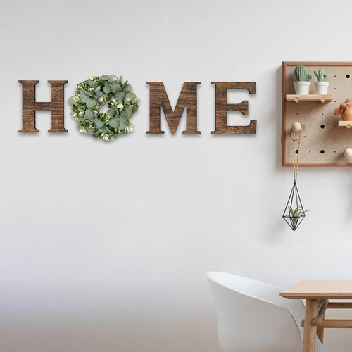 Jy Letras De Madeira Caseiras Com Coroa, Decoração Marrom