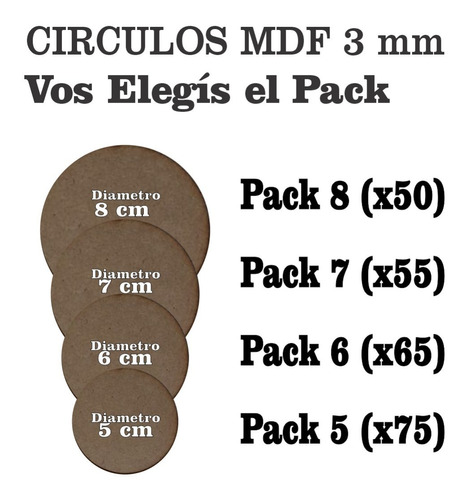 Voucher Bases Circulos  Fibrofacil Mdf  Laser De 3 Mm