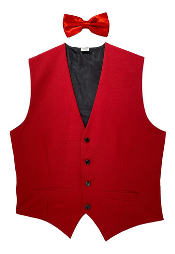 Chaleco De Vestir Con Moño Color Rojo Para Hombre
