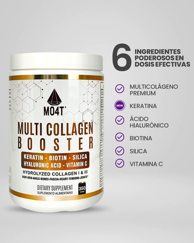 Imagen 4 de 9 de Multicollagen Booster 350g Mo4t - 6 Productos En 1