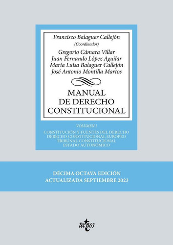 Libro: Manual De Derecho Constitucional Vol. I. Balaguer Cal