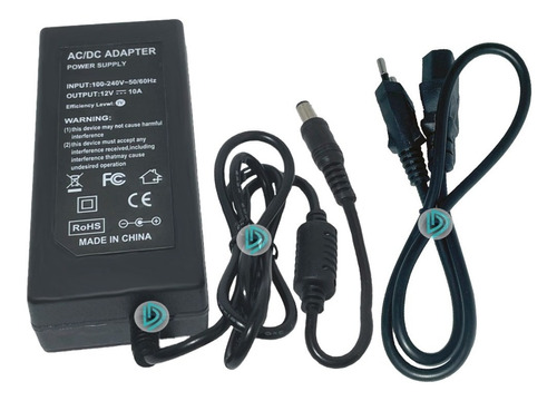 Fonte De Alimentação 12v 10a Bivolt Ac/dc- Power Adapter