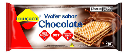 Wafer Dietético Lowçucar 115g Sabores Variados Kit Com 12