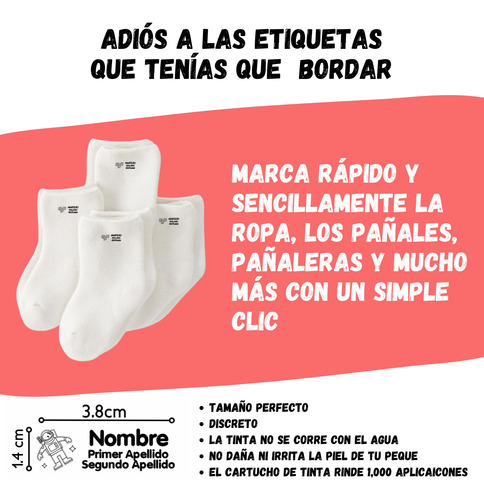 Sello Para Marcar Ropa Personalizado Pack 2 Envío Express