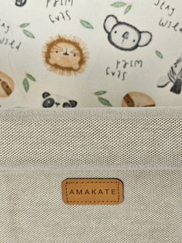 Hamaca Para Bebé Moni - 6 Meses A 3 Años - Tela Y Madera Beige Ocre Verde
