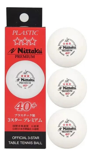 Caja 3 Pelotas Ping Pong 40+ Nittaku