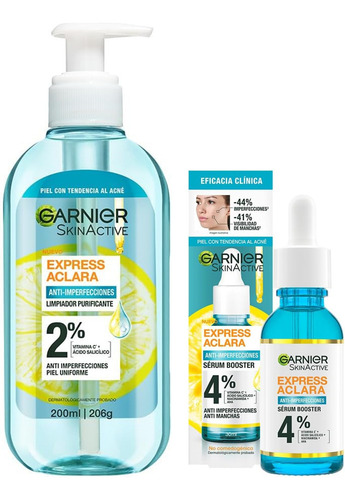 Kit Garnier Express Aclara Desmaquillante 200ml + Sérum 30ml