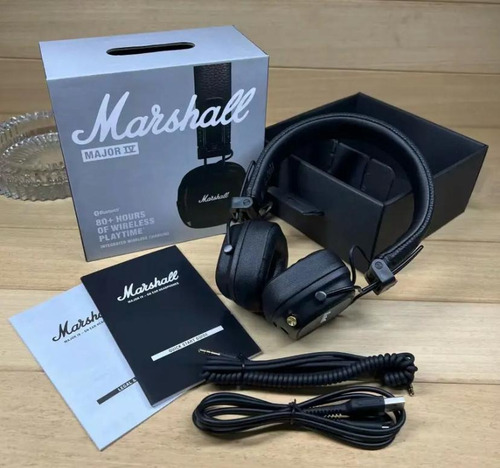 Audífonos Bluetooth Marshall Major Iv Negro (cargador Regalo