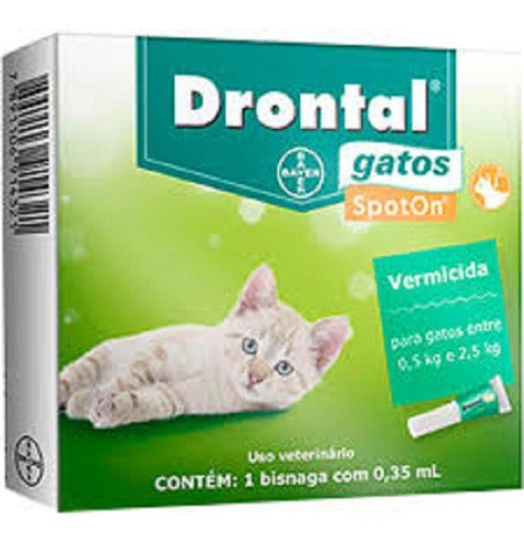Drontal Spot On Vermicida Para Gatos Entre 0,5kg E 2,5kg