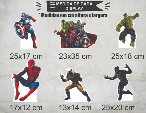 Imagem 2 de 4 de Kit Marvel Painel Poli Banner + Displays Festa