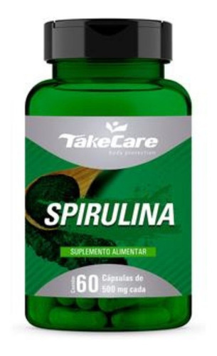 Spirulina Termogenico 500mg Take Care 60 Capsulas
