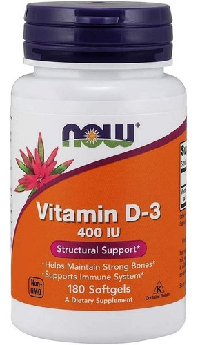 Vitamina D3 400 Iu Now  180 Capsulas Blandas