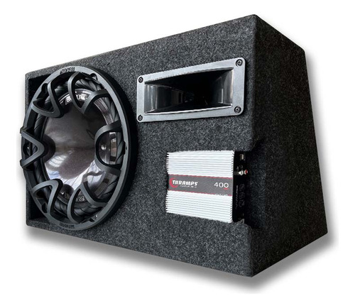 Caixa Amplificada 370w Subwoofer 12 Bravox + Módulo Taramps