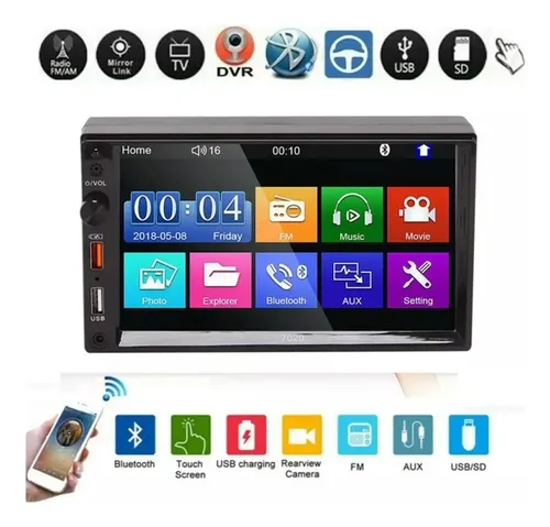 Radio Para Carro Pantalla Bluetooth Usb 7 Con Camara 7020