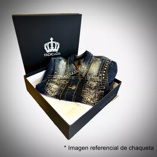 Chaqueta De Jeans Mezclilla Tachas Exclusiva Marca Fadic&co Sobre Base De  Chaqueta Supreme Sku025 Talla L (revisar Imágenes)