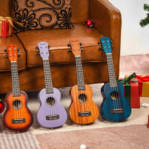 Ukelele Aodsk Soprano De 21 Pulgadas Para Principiantes Con
