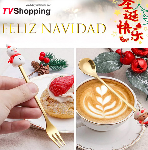 Juego De 4 Cubiertos Navideños Cubiertos Regalo De Navidad