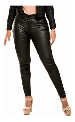 Pantalon Negro Tipo Cuero MercadoLibre