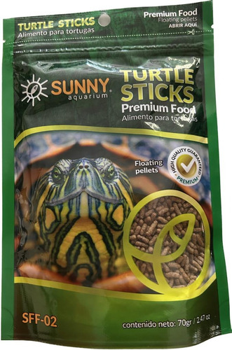 2 Alimentos Premium Para Tortugas Turtle Sticks 70 G. Sunny