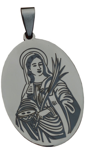 Medalla Dije Santa Lucia Con Oración - Religioso