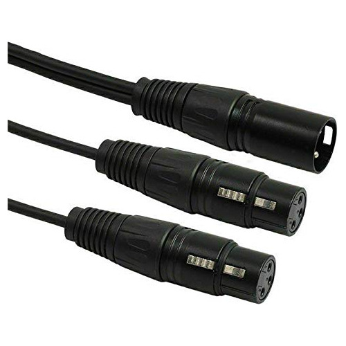 Yan 3-pin Xlr Male Plug To Dual 2 Female Jack Y Splitter Mic