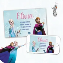 Comprar Invitación Digital Frozen 2 Personalizada Virtual Frozen