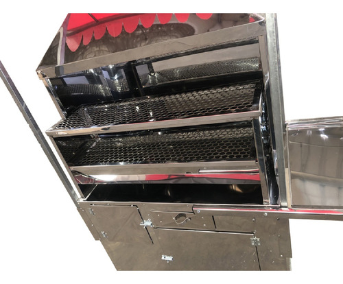 Carrinho Churrasco Inox 80cm Com Caixa Térmica Coifa