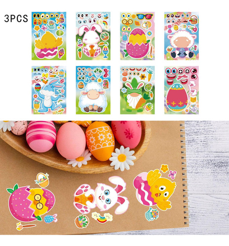 24 Piezas De Pegatinas De Pascua Para Niños, Pegatinas