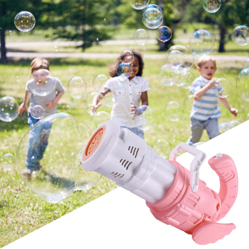 Niños Pequeños Cool Gatling Bubble Gun Maker Bubble Rosa