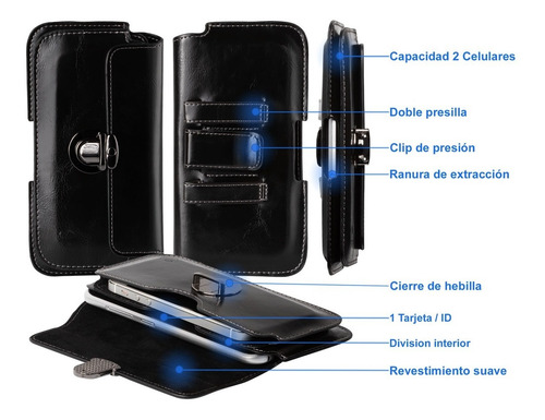 Porta Celular Cintura 2 Tels Para Xiaomi Redmi Note 11s 4g