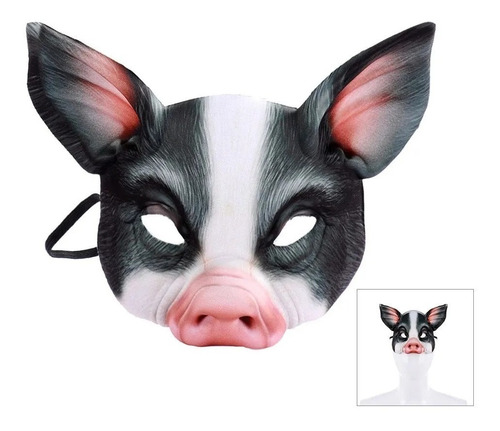 Mascara Realista Fantasia Animais Halloween Coelho Pet