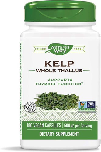 Kelp Algas 600mg X180 Vegan Cápsulas Importado De Usa