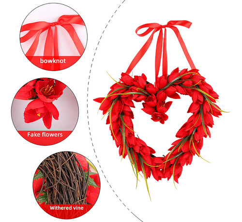 Colgante N Wreath Para Decoración Del Día De San Valentín, T