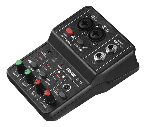 comprar Mesa Mixer Placa De Som Teyun Q-12 Interface De Audio Usb Pc