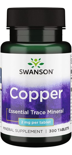 Suplemento Mineral Swanson Copper Antioxidant Immune System.