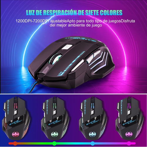 Mouse De Juego Cableado Para Mousepad Gamer 6800 Dpi Ratón