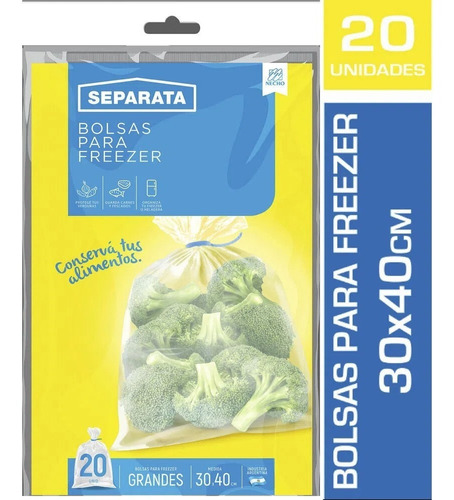 Bolsas Para Freezer Separata X 20 U. Grandes 30x40 Cm