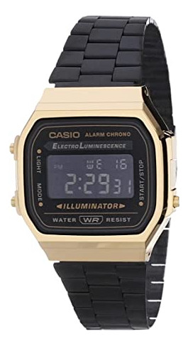 Casio A168w (colección Vintage), Dorado / Negro