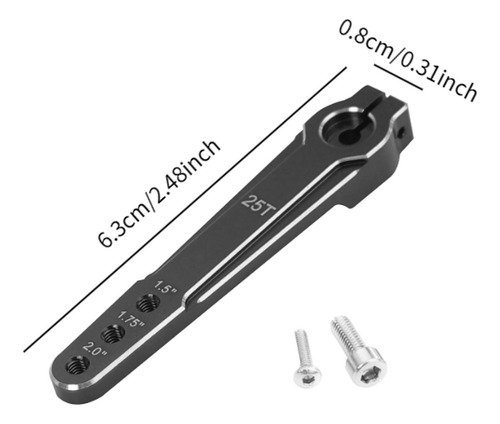 Brazo Servo De 25t, Servo De Metal Para Rc, Brazo Negro