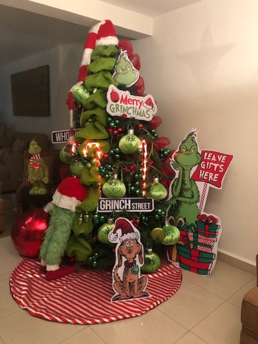 Grinch Mod 34 Letreros Paquete Arbol Navidad