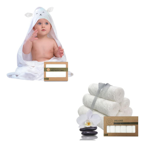 Toalla Con Capucha Para Bebé Y Paños De Bebé - Toalla De Beb
