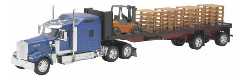 Kenworth Flatbed W/ Forklift And Pallet By New Ray